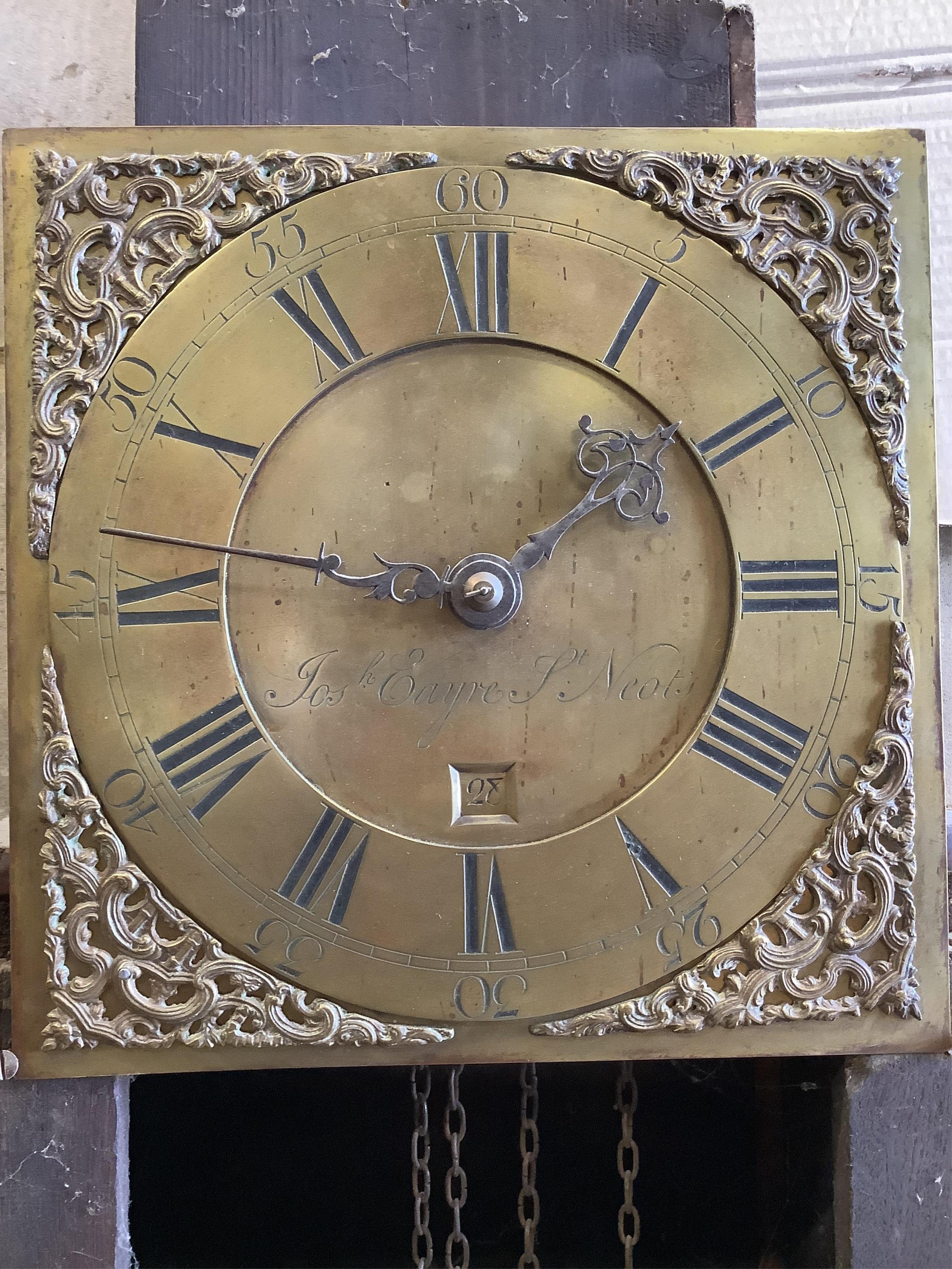 An early 19th century oak thirty hour longcase clock marked Joseph Eayre, St Neot’s, height 199cm. Condition - fair